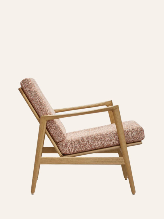 366 Concept Stefan light oak armchair Braid Sierra fabric