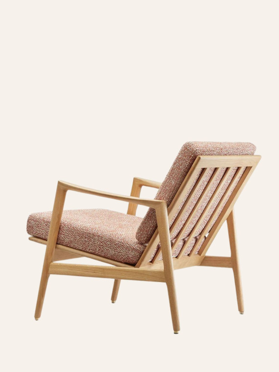 366 Concept Stefan light oak armchair Braid Sierra fabric