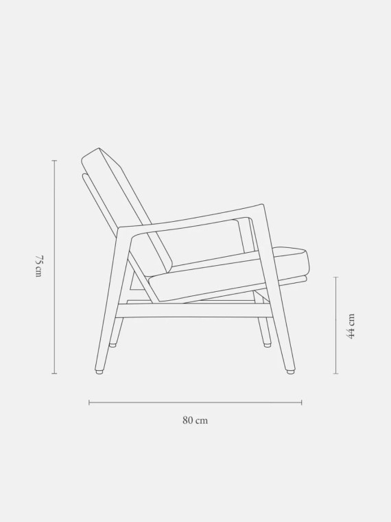 366 Concept Stefan light oak armchair Braid Sierra fabric