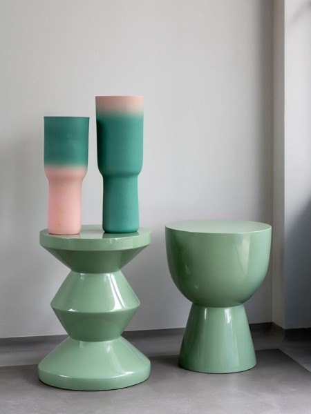 Pols Potten Tabouret laqué Tip Tap vert olive
