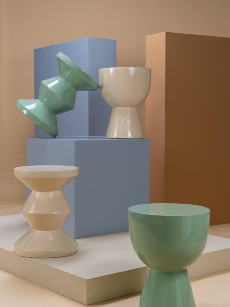 Pols Potten Tabouret laqué Tip Tap vert olive