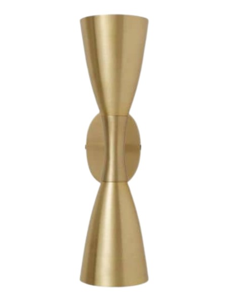 nordal Brass-finish metal wall light with 2 lights