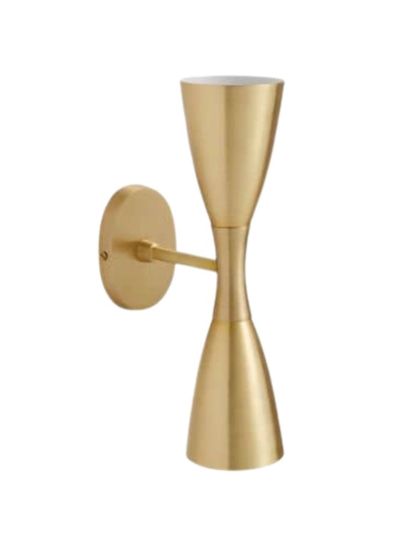 nordal Applique murale en métal finition laiton avec 2 lumières