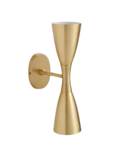 nordal Brass-finish metal wall light with 2 lights