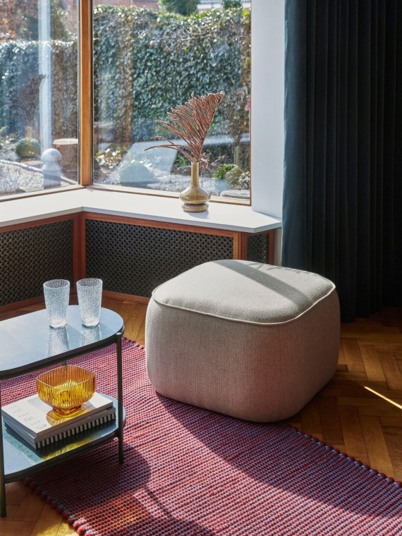 Hubsch Pouf cube marron ou beige