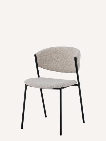 bloomingville chair fabric bouclé white marlo