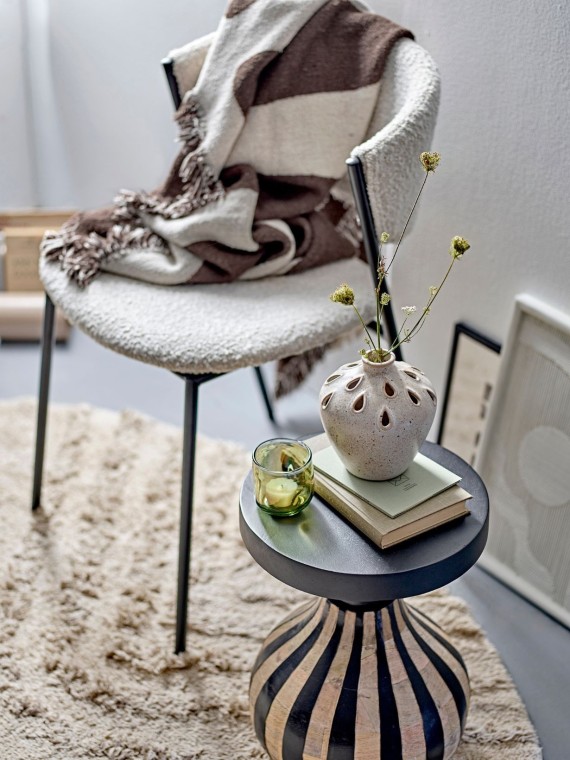 bloomingville chaise tissu bouclé blanc marlo