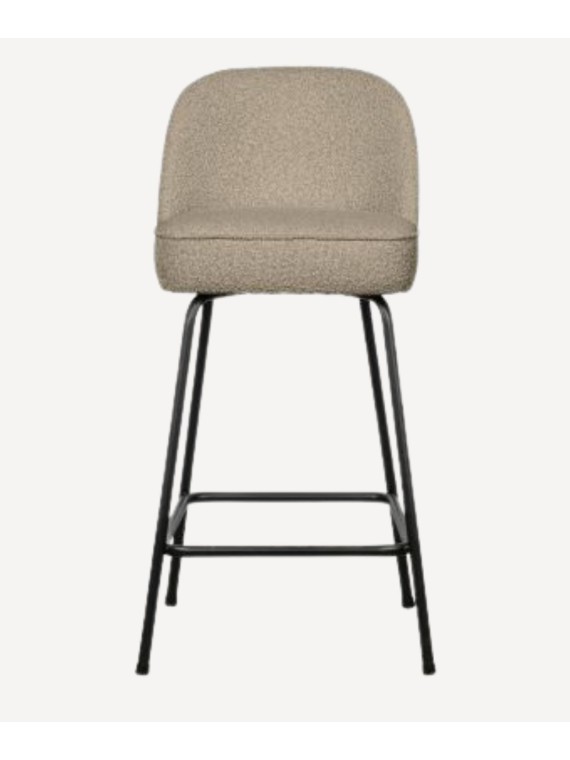 be Pure Home Vogue bar stool in bouclette wool H65cm