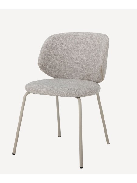 Bloomingville Chaise de salle à manger Ponte en tissu gris