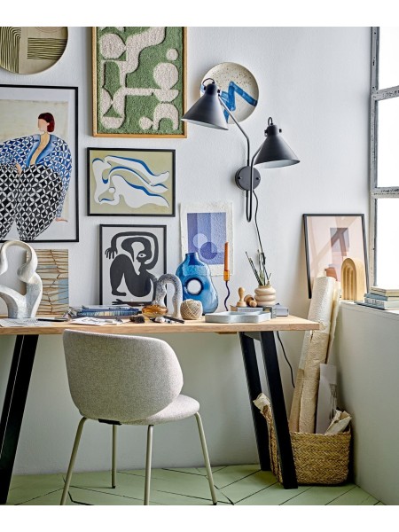 Bloomingville Chaise de salle à manger Ponte en tissu gris