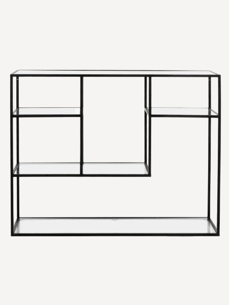 pomax Black metal and glass shelf Eszential H 80 cm