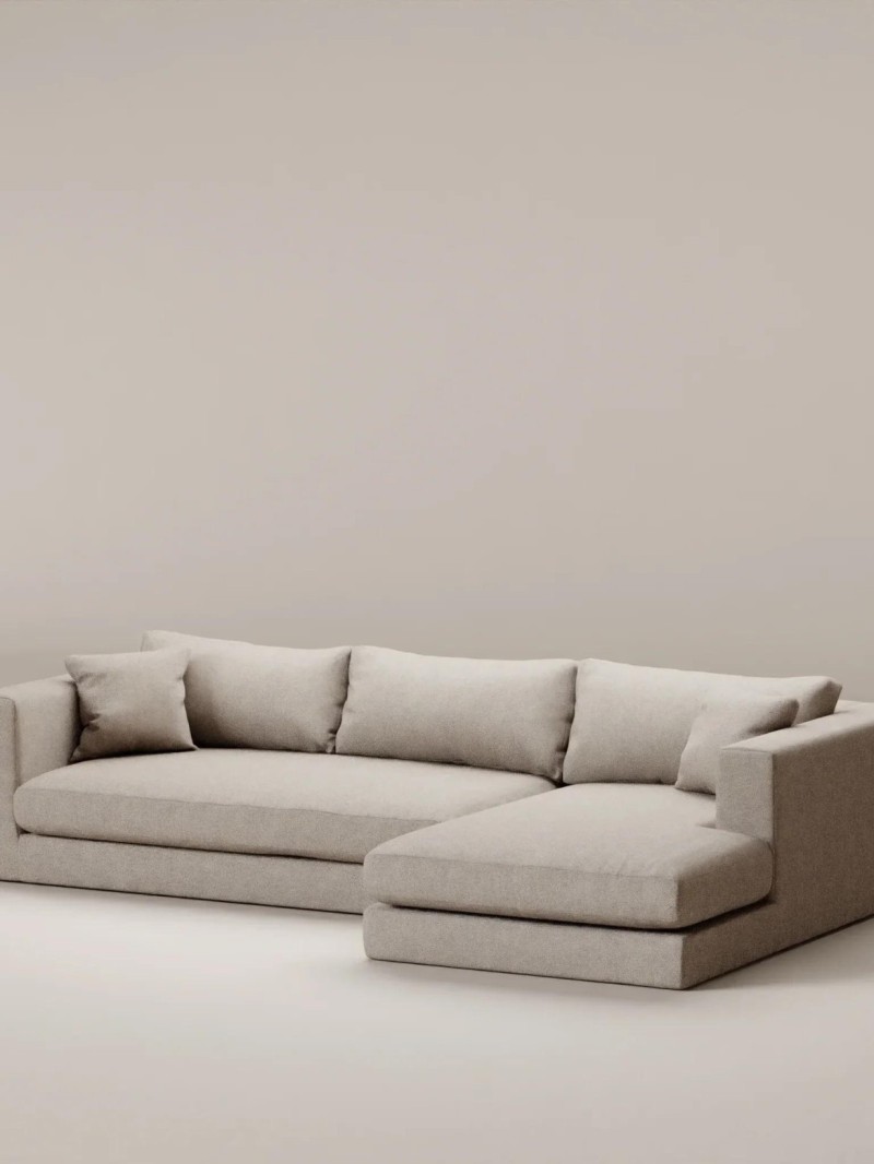 Beige fabric corner sofa, Bellechasse Light Panac