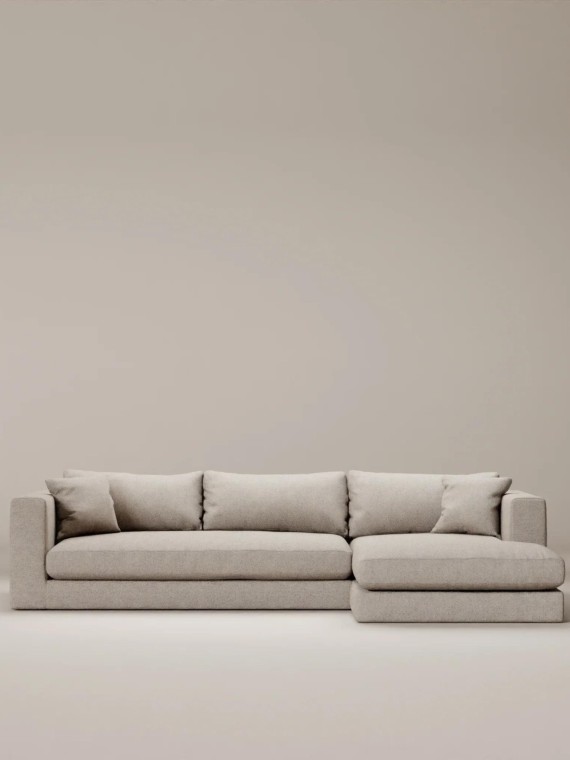 Beige fabric corner sofa, Bellechasse Light Panac
