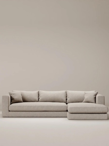 Beige fabric corner sofa, Bellechasse Light Panac