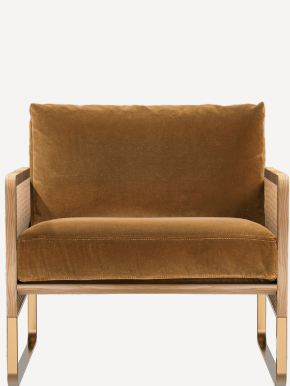 Red-Edition - Fauteuil cannage, recouvert de tissu ou velours | MBS DESIGJN