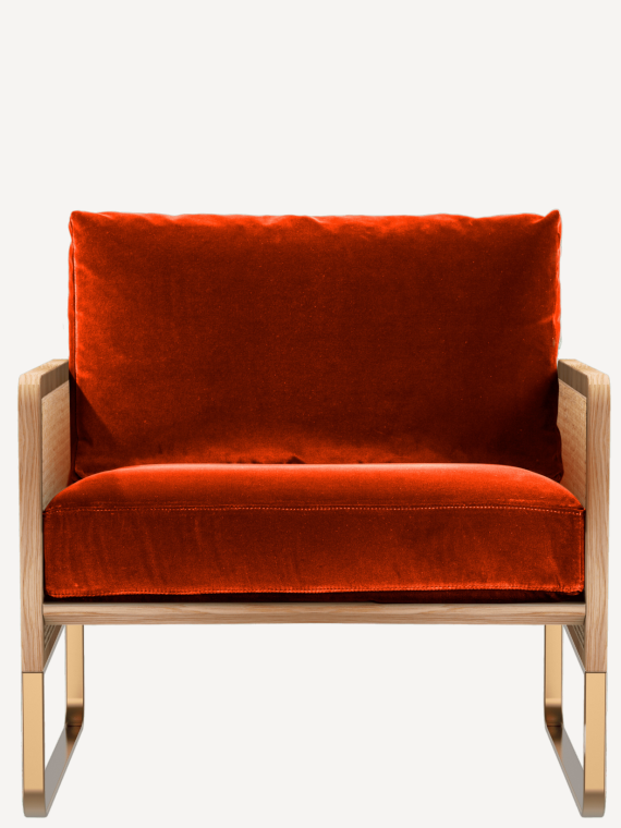 Red-Edition - Fauteuil cannage, recouvert de tissu ou velours | MBS DESIGJN