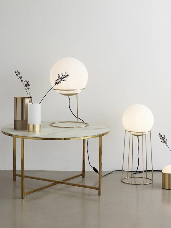 Hubsch - Pond Table blanche/laiton