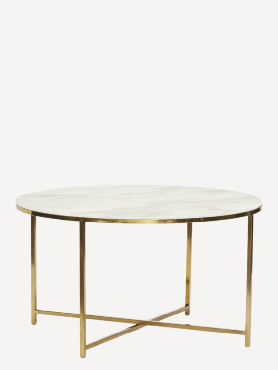 Hubsch - Pond Table blanche/laiton