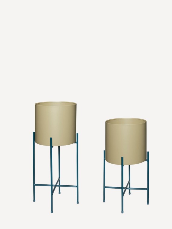 Hubsch -Cache-pot Kaki set de 2