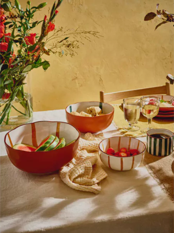 Pomax-Porcelain Soup Bowl, Myconos x6