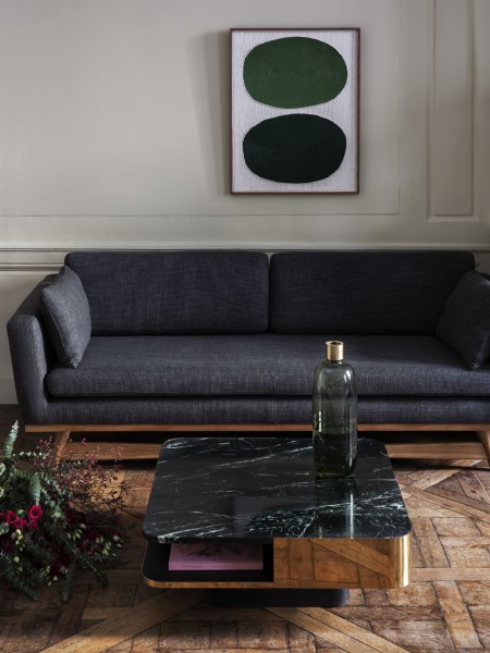 Red edition, Sofa in fabric or velvet, 210