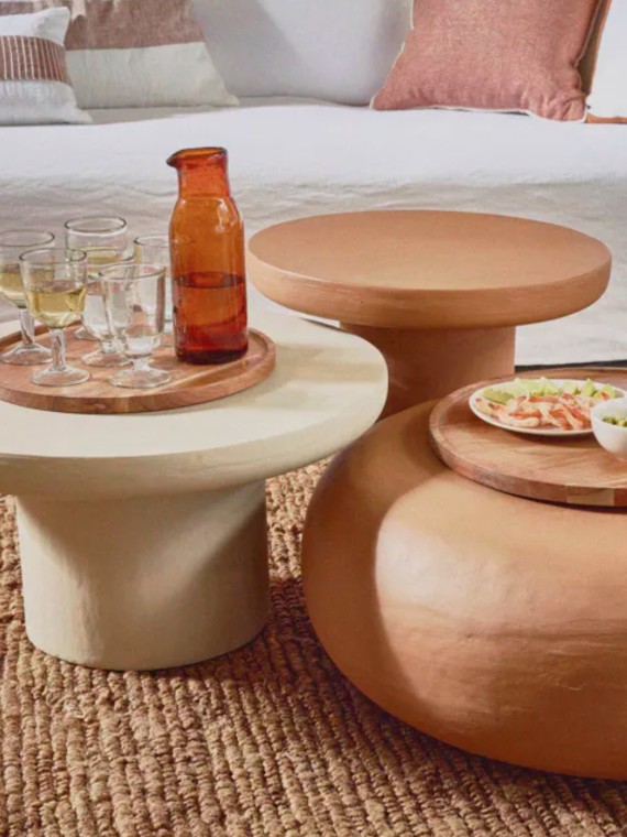 Pomax, Table basse enduit à la chaux, Piastro