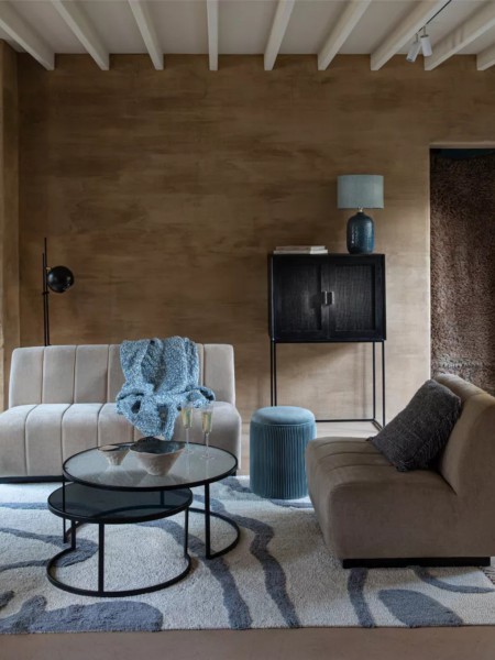 Pomax, Set de Tables basses en métal / verre, Claudia | MBS Design