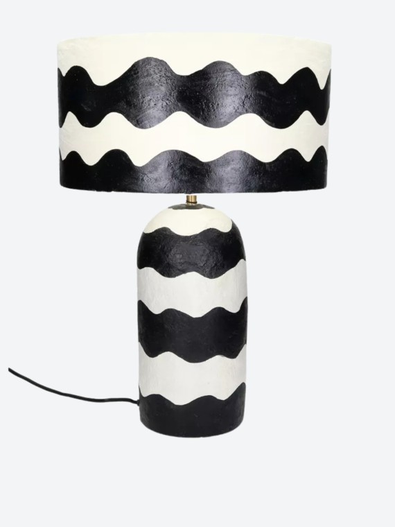 Pomax, Papier-mâché table lamp DIA35 x H52 cm, Mundaka