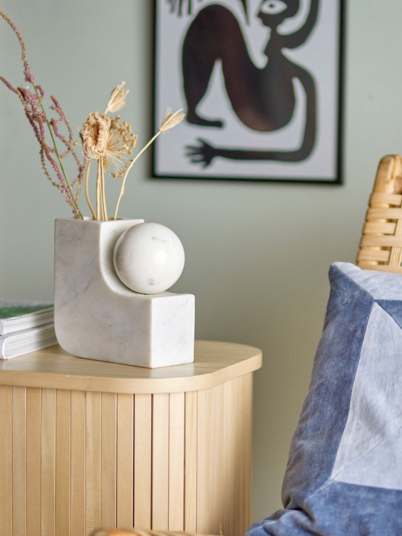 Bloomingville-Bougeoir in white marble , Abbelin  | MBS DESIGN