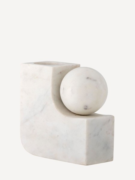 Bloomingville - Bougeoir en marbre blanc Abbelin