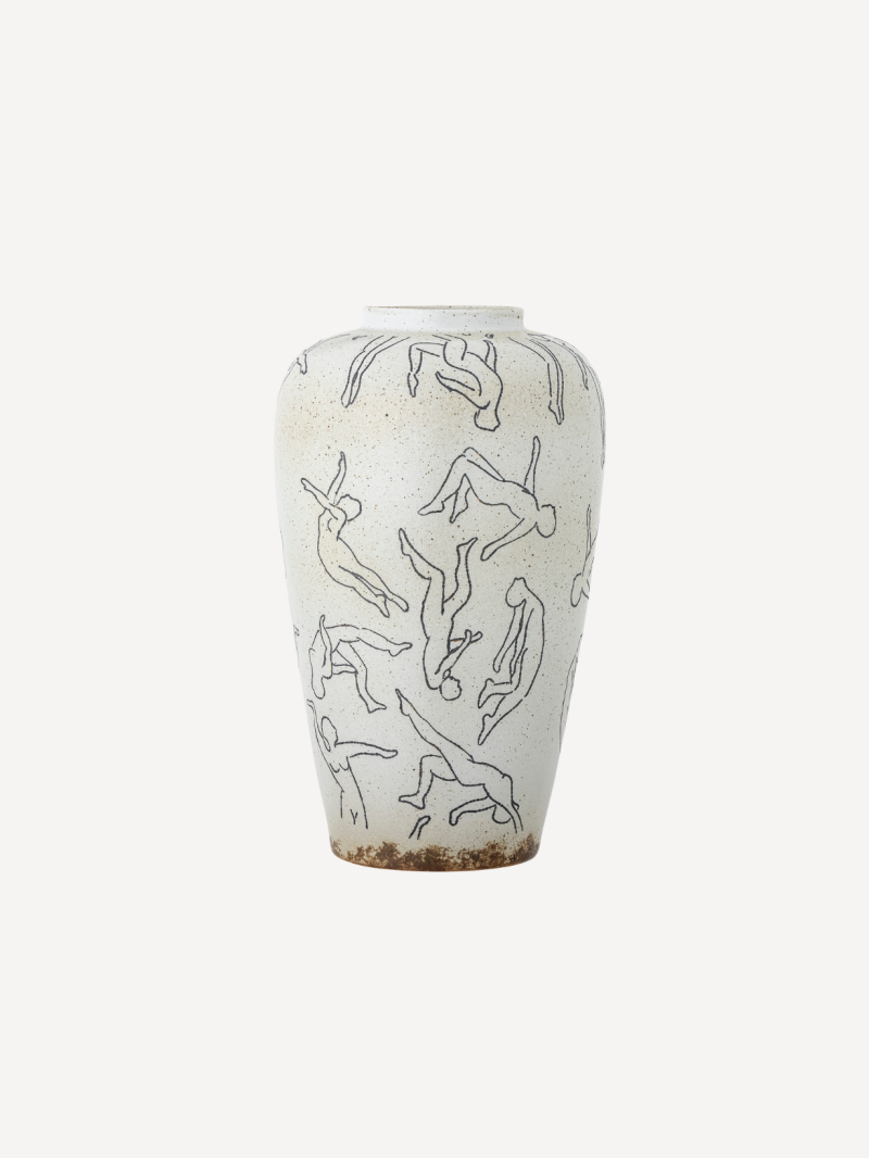 bloomingville- vase en grès naturel adah